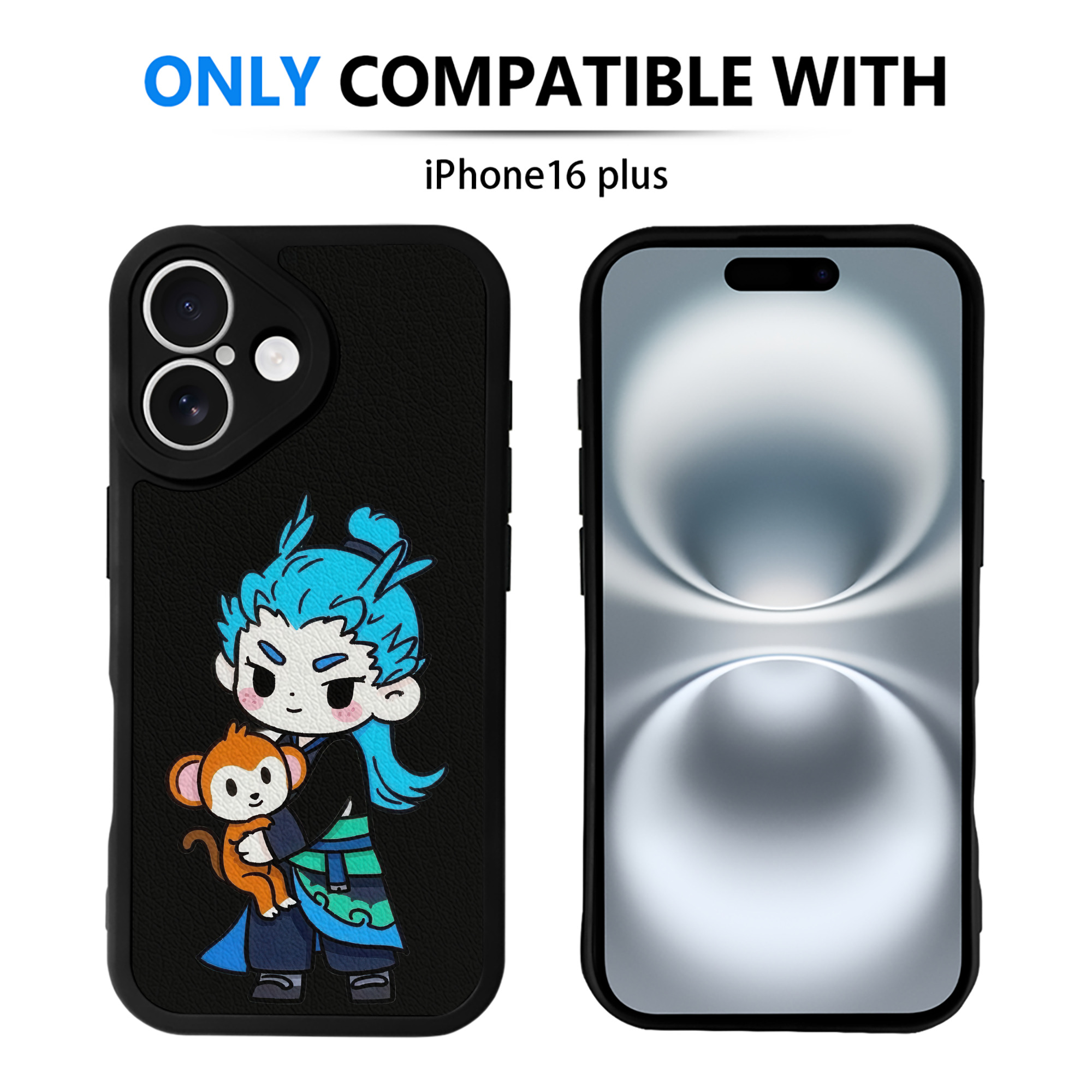 （画像用） Ne Zha 2 ナタ 魔童の大暴れ 【iPhone 16シリーズ対応】シリコンスマホケース（レザー調） 材質：シリコン